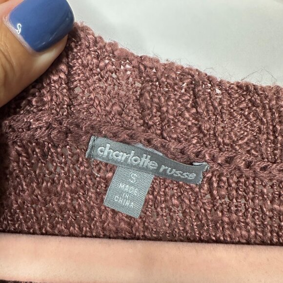 2/$30 Charlotte Russe Pullover Crew Neck Sweater Plum Small #A0208 TRB2 - Picture 5 of 7